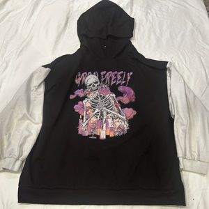 Black and White Oversized Graphic Hoodie